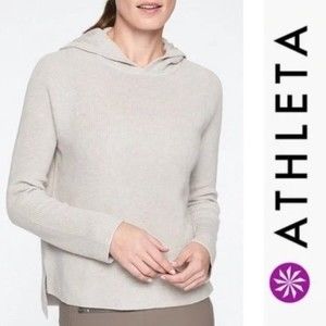 Athleta Rest Day Hoodie Sweater in Dove Gray Womens Size Small